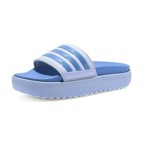 adidas Shoes - Adidas Adilette Dawn Blue Platform Slide Sandals Size 9 New